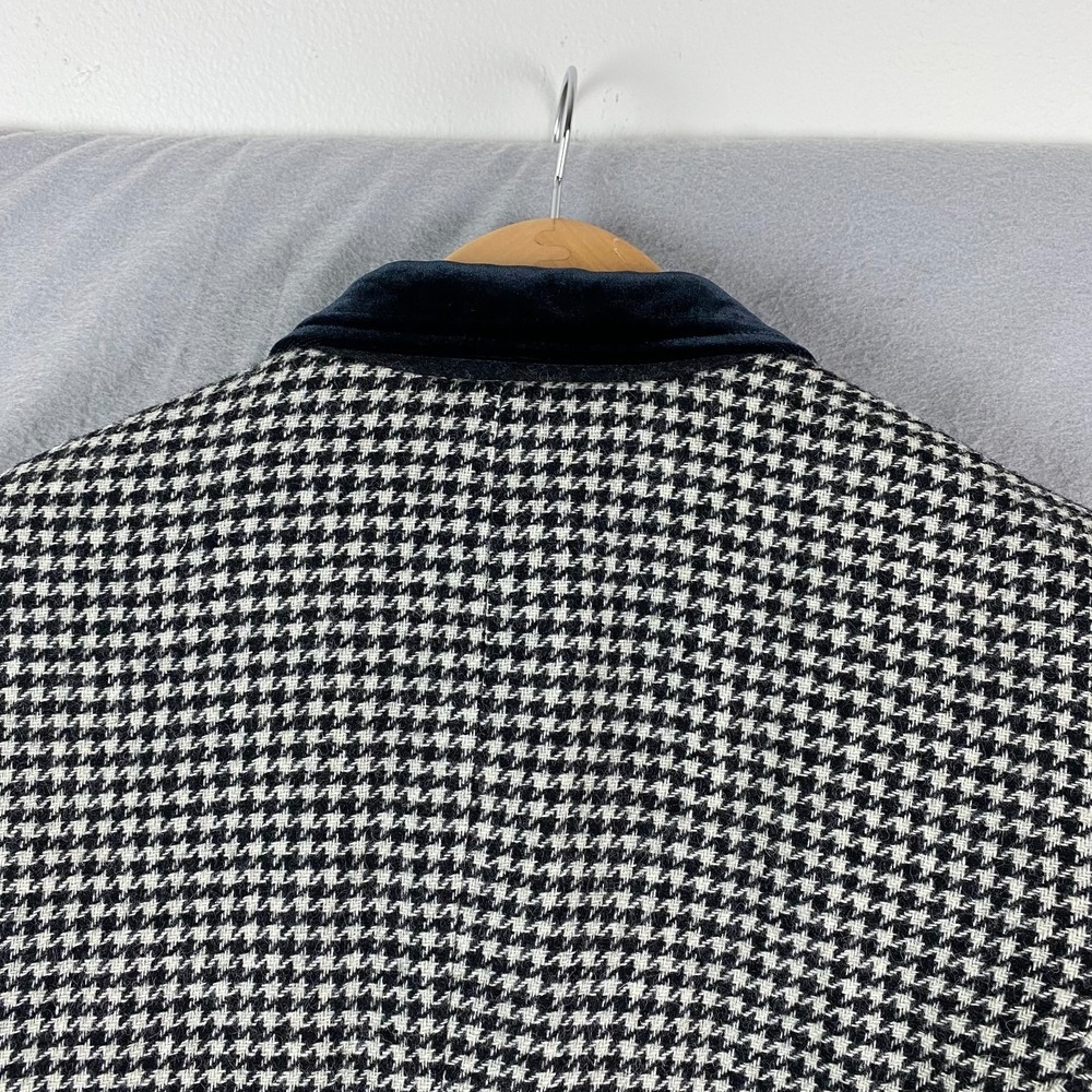 Brooks Brothers Womens blazer 10 houndstooth Wool Black White Moon England - Picture 12 of 16